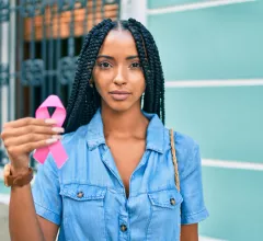 black woman breast cancer pink ribbon