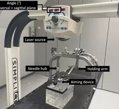 aiming device and laser guidance during CT procedures
