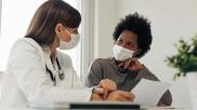 Patient doctor with masks