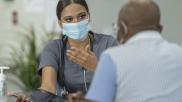 Doctor patient with masks