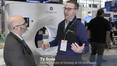 Ty Bode, senior director of strategy at GE Healthcare, explains the details of a new, economical cardiac CT scanner GE Healthcare launched at the American College of Cardiology (ACC) 2025 meeting. The Revolution Vibe is designed specifically for coronary CT angiography (CCTA), but at a lower price point than the traditional high-end, flagship scanner that have traditional performed CCTA work.