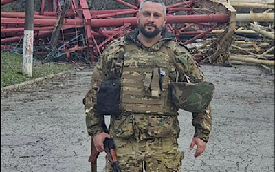 Radiologist Borys Poznansky is a soldier now after being conscripted to fight the Russians. He is chief of the network of private medical centers with CT and MRI rooms which are located in Odesa, Mykolaiv and Kherson. Courtesy of RSNA https://www.rsna.org/news/2023/june/borys-poznanskyi