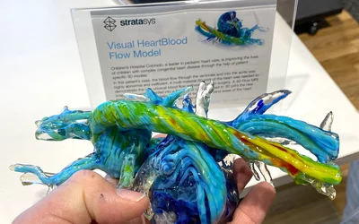 Visual Blood Flow in heart 3D printed Stratasys RSNA 2024.