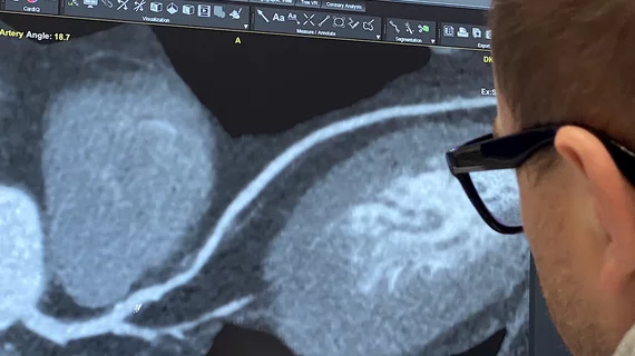 Coronary CCTA cardiac CT training for interventional cardiologists, GE session at TCT 2023. Photo by Dave Fornell